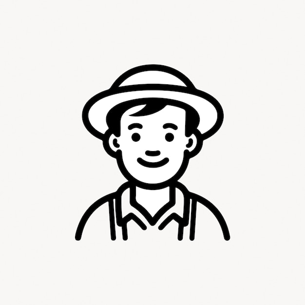 Smiling farmer avatar icon illustration