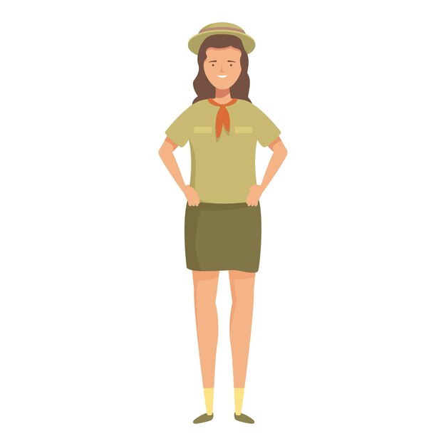 Vector smiling female park ranger illustration