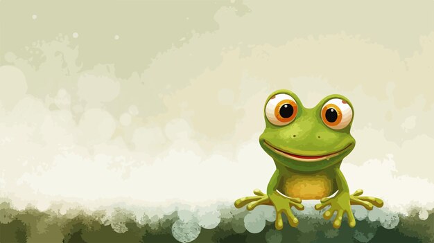 Smiling Frog Illustration on Textured Background