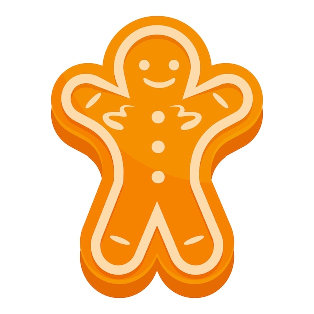 Vector smiling gingerbread man cookie spreading christmas cheer