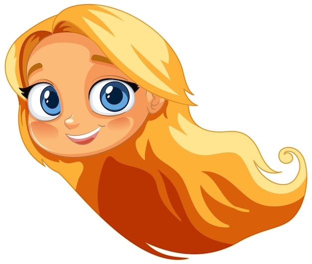 Vector smiling girl with blonde hair