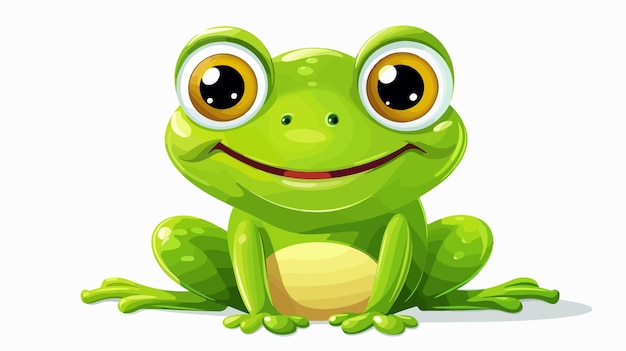 Smiling Green Frog Waiting Happily Funny and Cute Image