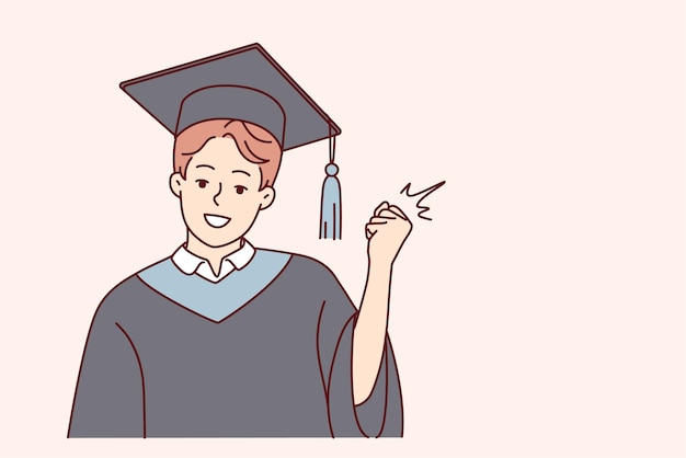 Smiling guy excited with successful graduation