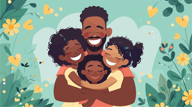 Vector smiling happy fathers day vector greeting card design