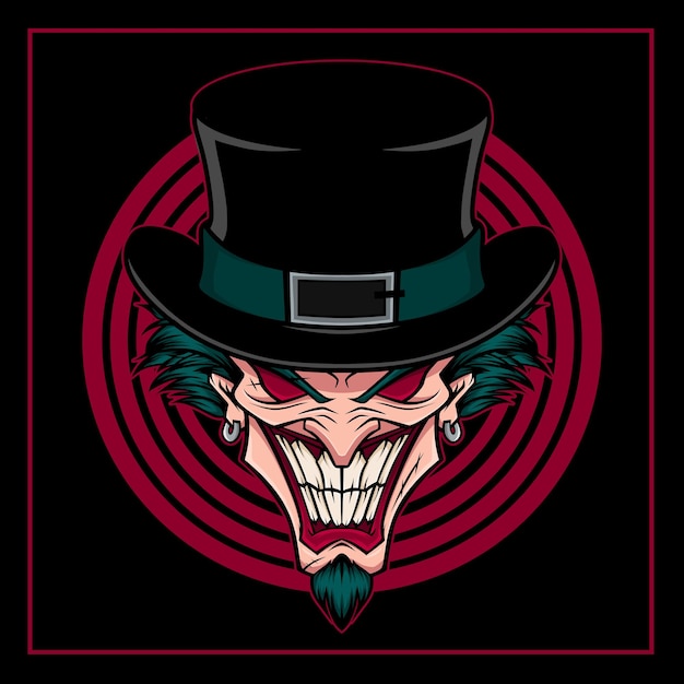 Smiling Joker Head Illustration