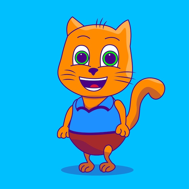 Vector smiling kitten for various types of use