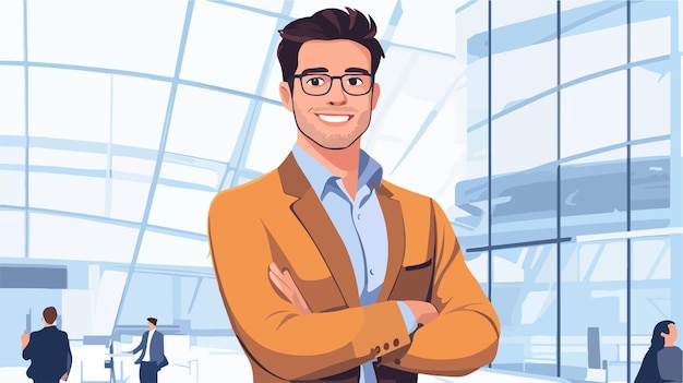 Smiling Male Entrepreneur with Eyeglasses Portrait