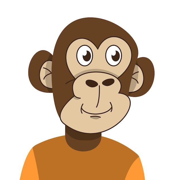 smiling monkey vector on white background