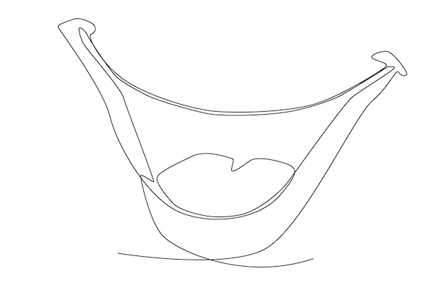 A smiling mouth one line art illustration