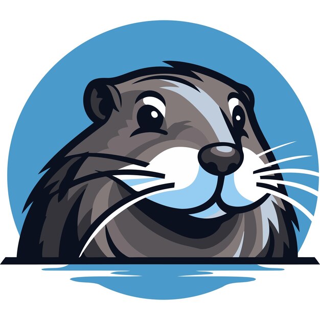 Vector smiling otter mascot