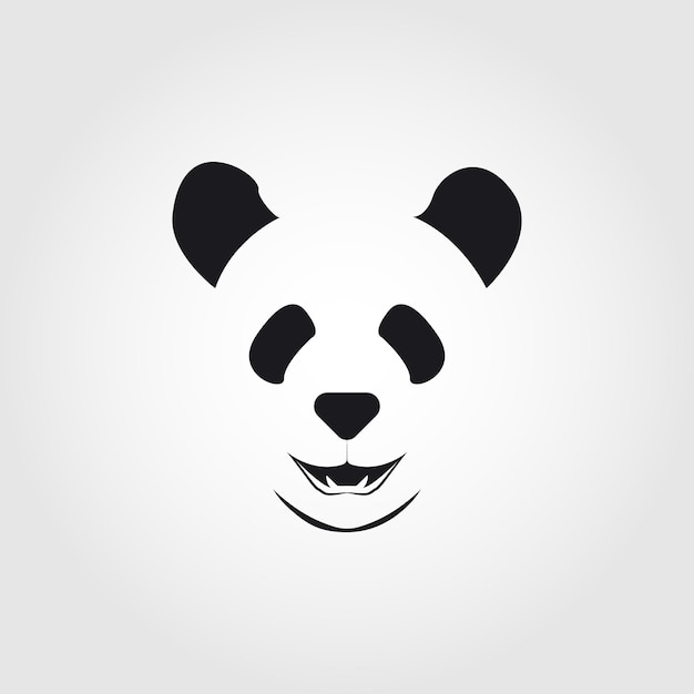 Smiling panda logo design vector illustration