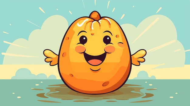 Smiling Potato Cartoon Illustration for Cheerful Designs and ChildCentric Projects