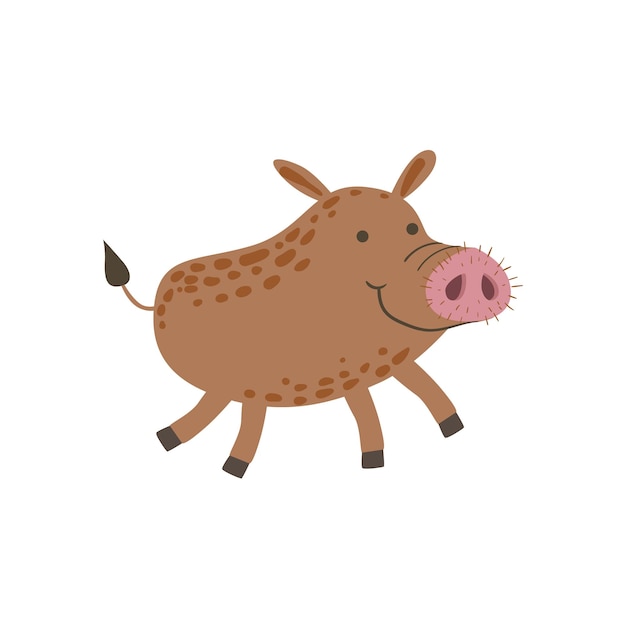 Smiling Wild Boar Running