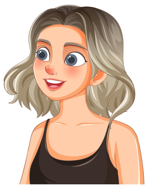 Vector smiling woman with blonde hair