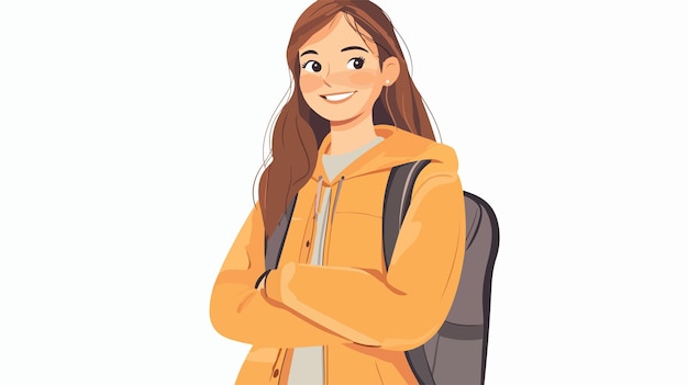 Vector smiling young female student leaning professional portrait