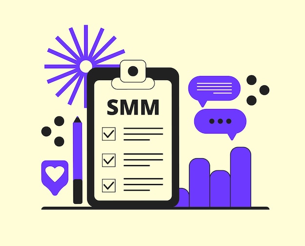 SMM strategy digital marketing tool user engagement and interaction abstract metaphor