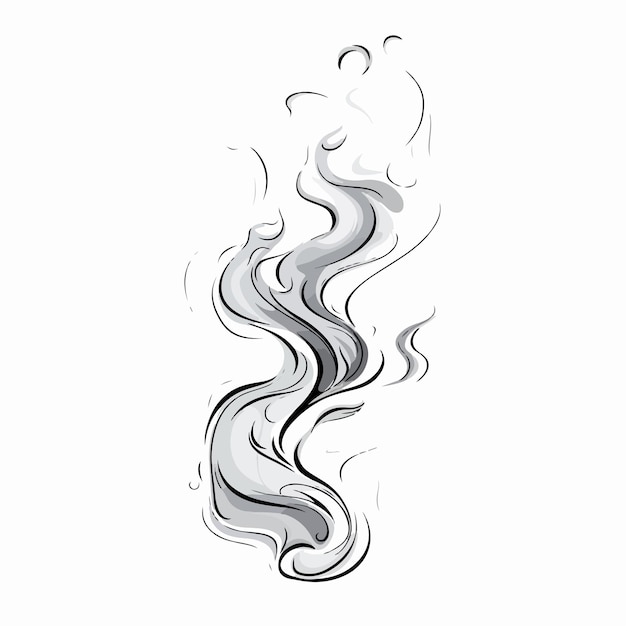 Smoke flat vector illustration Smoke cartoon hand drawing isolated vector illustration