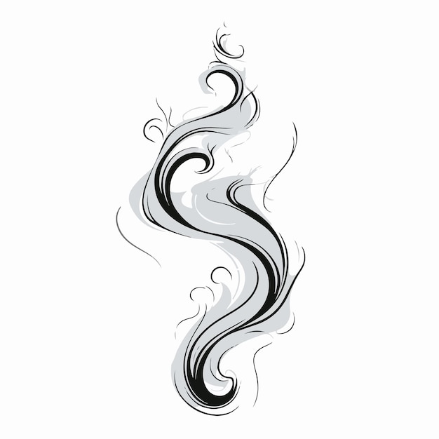 Smoke flat vector illustration Smoke cartoon hand drawing isolated vector illustration