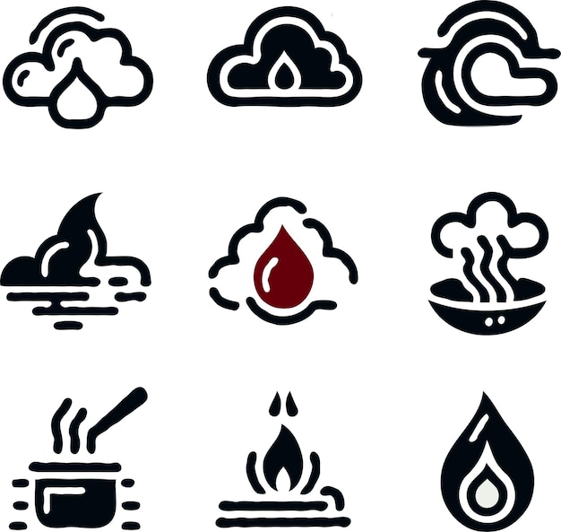 Smoke icon vector set