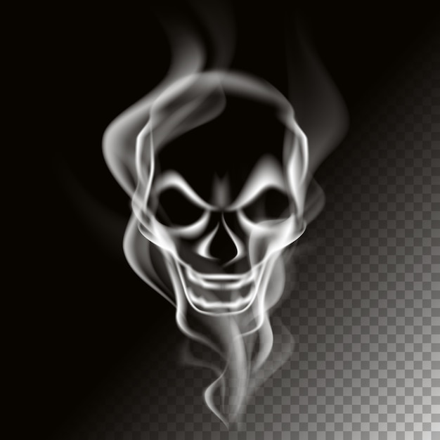 Vector smoke in skull shape