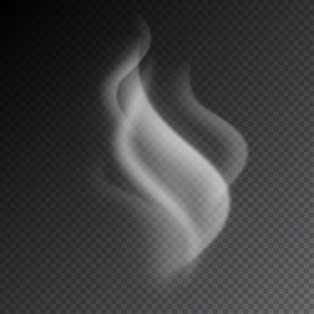 Smoke vectors on transparent background.