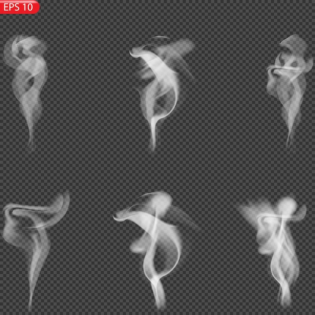 Smoke vectors on transparent background