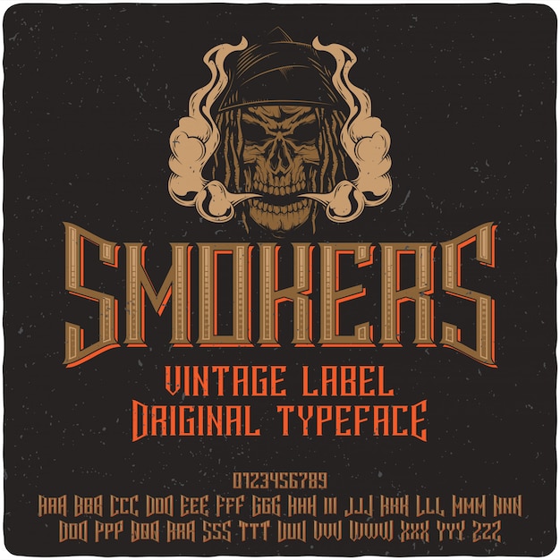 Smokers label typeface