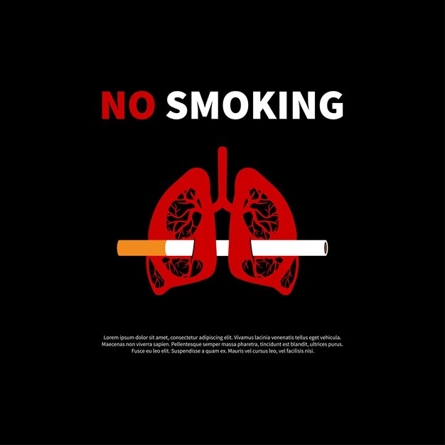 Smoking cigarette ban vector banner for print tshirt poster or other uses