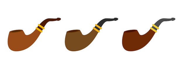 Smoking Pipe in flat style isolated