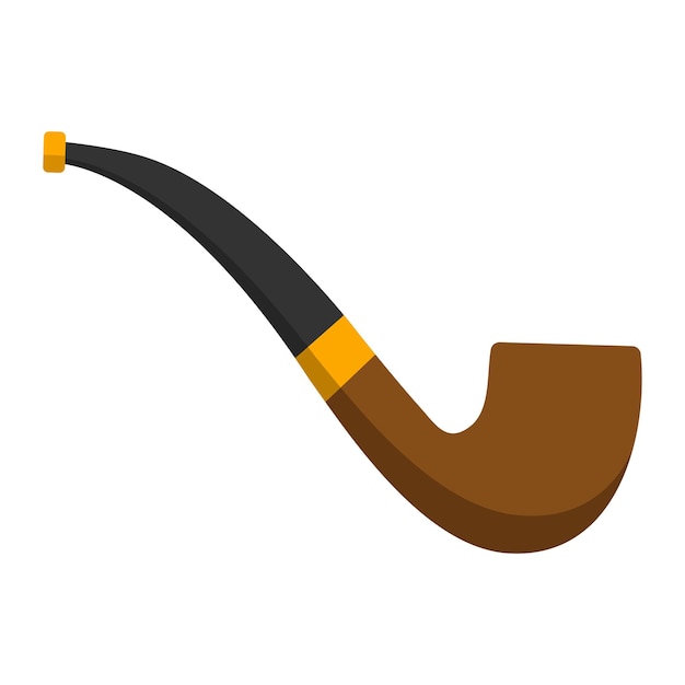 Smoking pipe icon in flat style isolated on white background