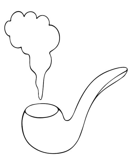 Smoking pipe Smoking tool Sketch Smoke rises into the air Leprechaun attribute Doodle style