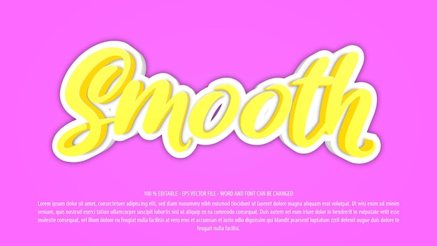 Smooth 3d editable text effect