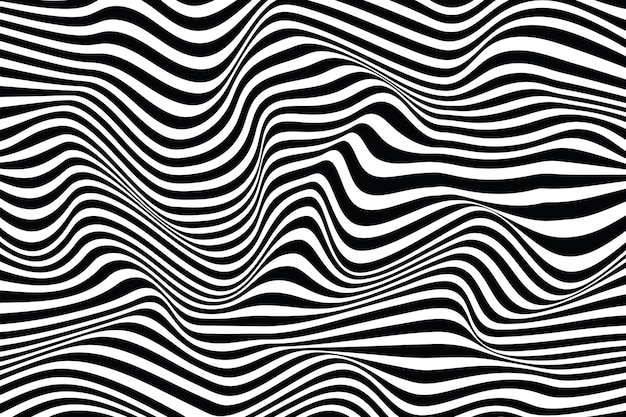 Smooth black and white striped wave background