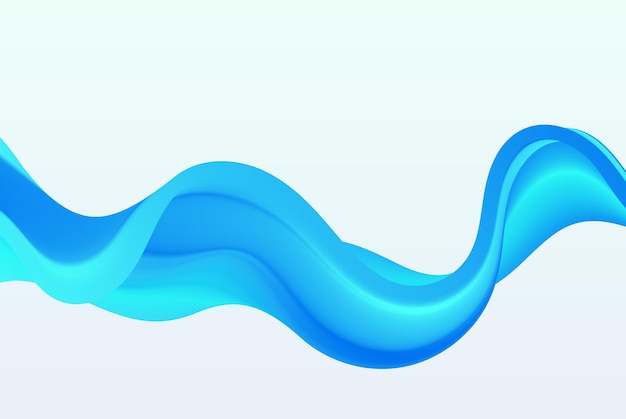 Smooth blue wave on a light background Design element Wavy lines