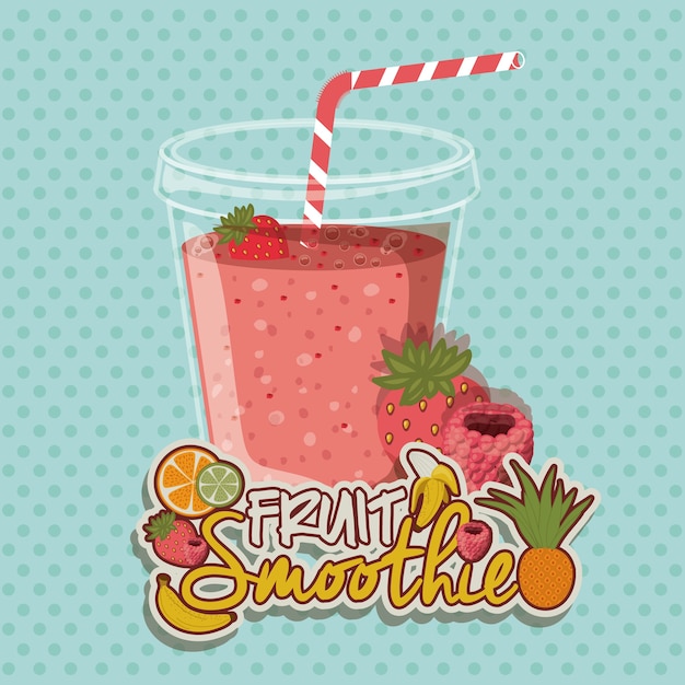 Smoothie design over pointed background