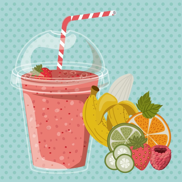 Smoothie design over pointed background