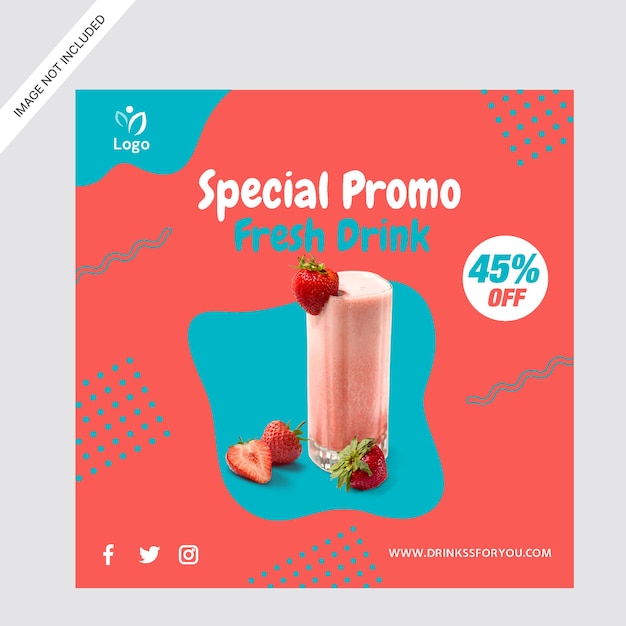 smoothie drink social media promotion instagram post design template