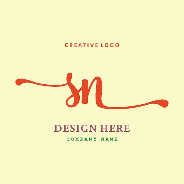 SN lettering logo is simple easy to understand and authoritative