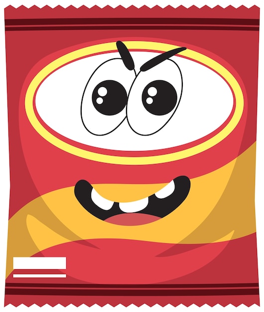 Snack bag with facial expression