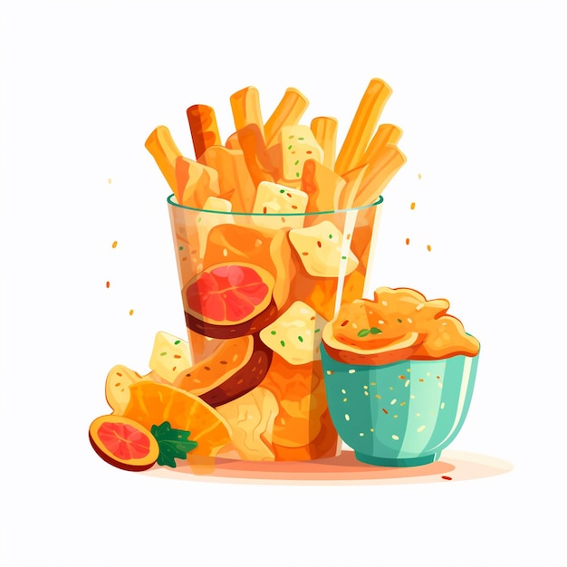 Vector snack food vector cartoon illustration background isolated design tasty sweet nutrition