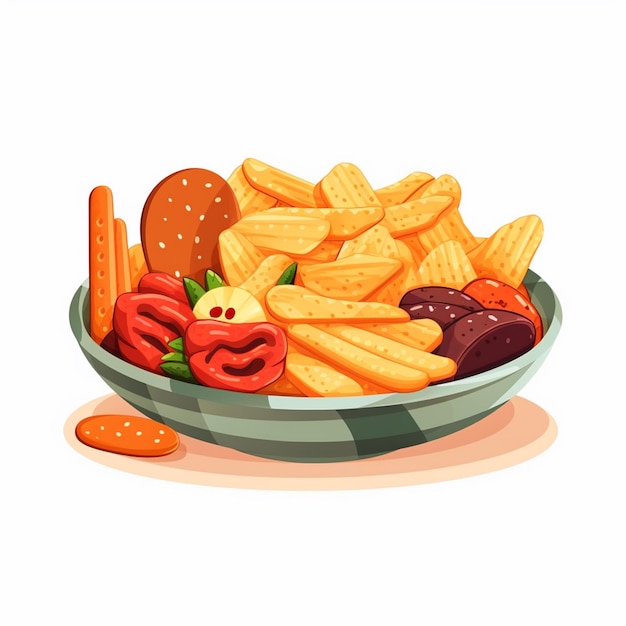 Vector snack food vector cartoon illustration background isolated design tasty sweet nutrition