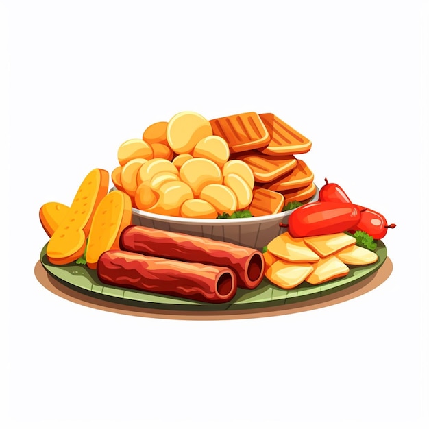 Vector snack food vector cartoon illustration background isolated design tasty sweet nutrition