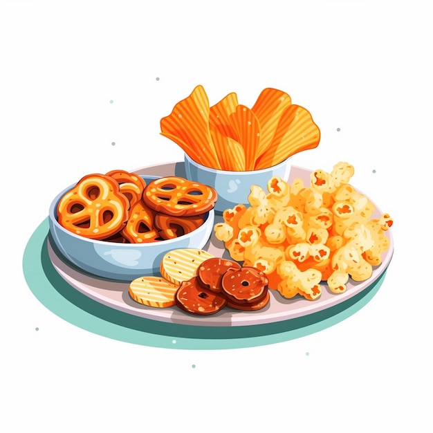 Vector snack food vector cartoon illustration background isolated design tasty sweet nutrition