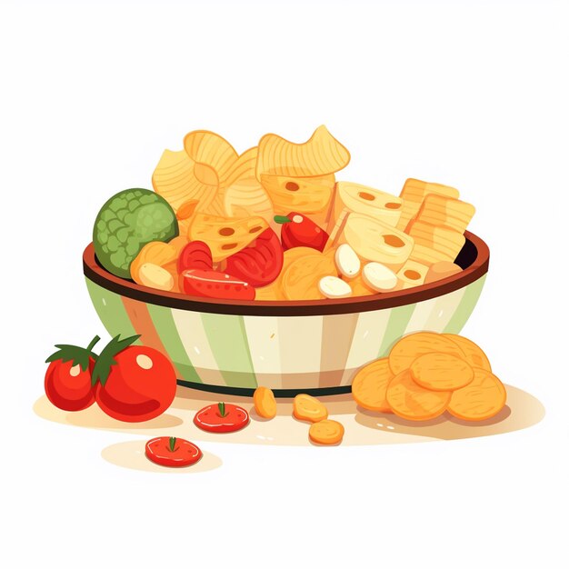 Vector snack food vector cartoon illustration background isolated design tasty sweet nutrition