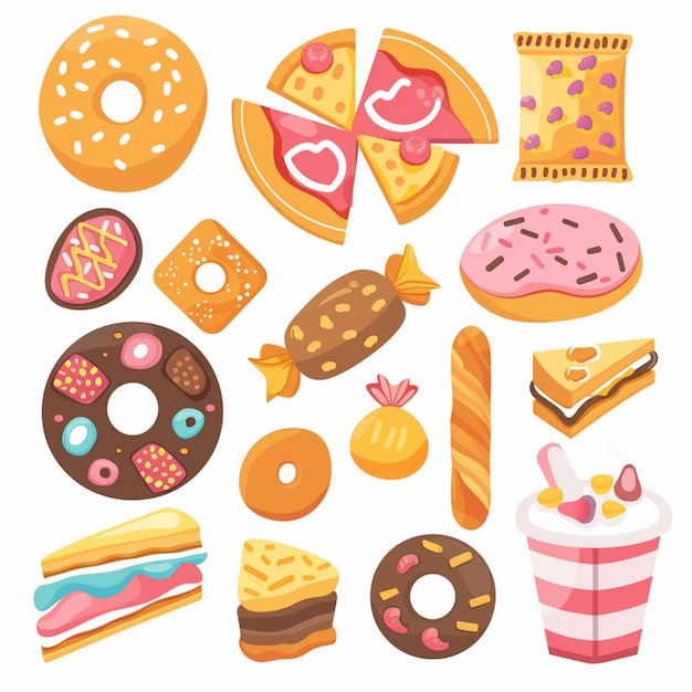 snack food vector illustration cartoon design isolated background meal graphic logo icon