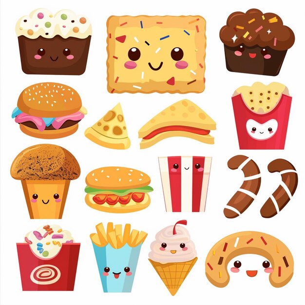 snack food vector illustration cartoon design isolated background meal graphic logo icon