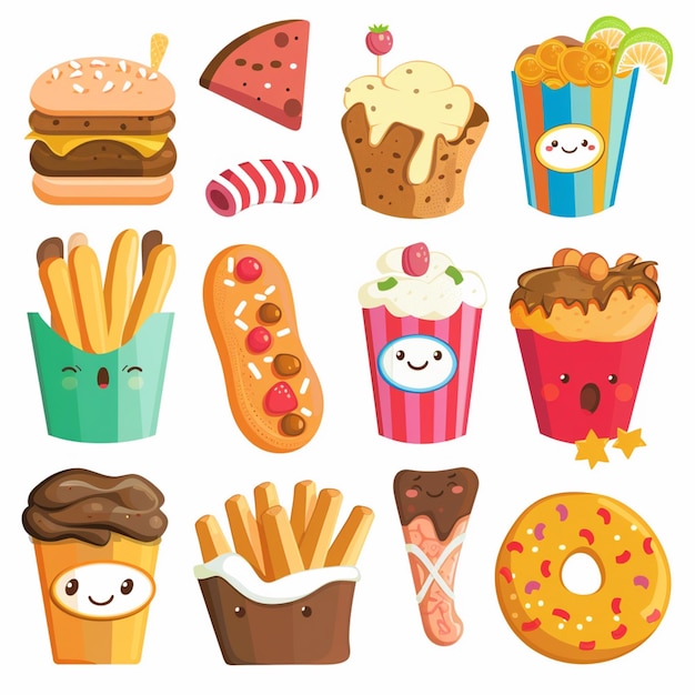 snack food vector illustration cartoon design isolated background meal graphic logo icon