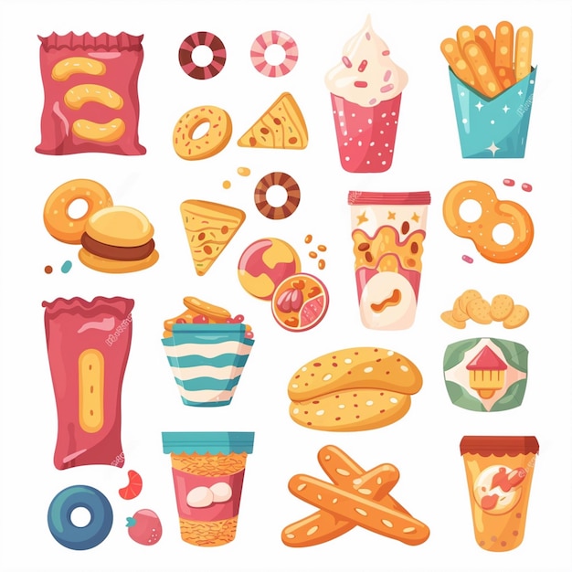 snack food vector illustration cartoon design isolated background meal graphic logo icon