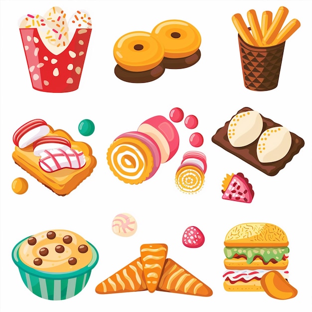 snack food vector illustration cartoon design isolated background meal graphic logo icon