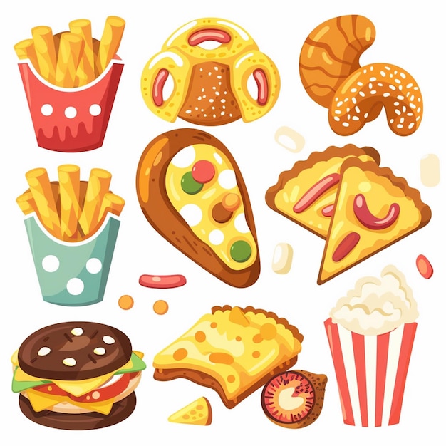 snack food vector illustration cartoon design isolated background meal graphic logo icon